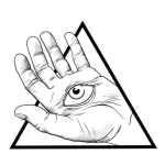 Dibujo para colorear Mano Con Ojo Para Pintar Y Colorear