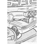 Dibujo para colorear Dibujo De Carro Veloz Con Motor Modificado Para Pintar Y Colorear