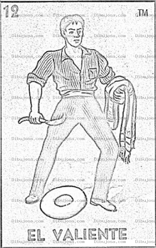Dibujo para colorear El Valiente Loteria Para Pintar Y Colorear