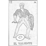 Dibujo para colorear El Valiente Loteria Para Pintar Y Colorear