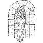 Dibujo para colorear Colorear nina con pelo muy largo