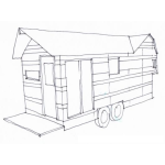 Dibujo para colorear Dibujo De Casa Rodante De Madera Para Pintar Y Colorear