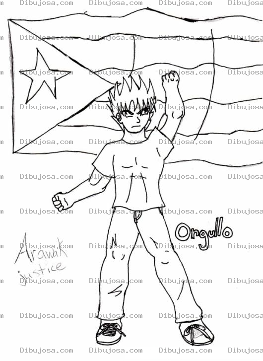 Dibujo para colorear Bandera De Puerto Rico Dibujo De Puertoriqeno Boricua Orgullos De Puertorico Para Pintar Y Colorear