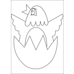 Dibujo para colorear Pollito saliendo del cascaron