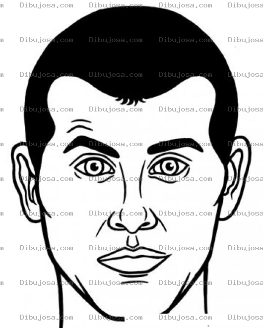 Dibujo para colorear Dibujo De Hombre Con Pelo Negro Y Ojos Claros Para Pintar Y Colorear
