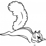 Dibujo para colorear Dibujo De Ardilla Voladora Para Pintar Y Colorear
