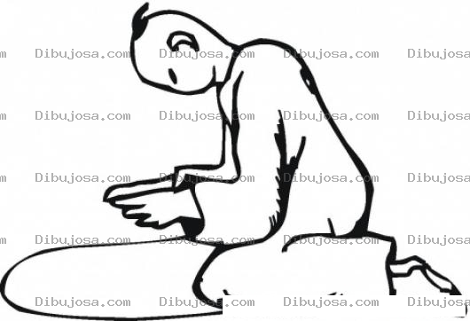 Dibujo para colorear Monge Tibetano Orando Para Pintar Y Colorear