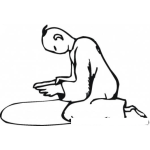 Dibujo para colorear Monge Tibetano Orando Para Pintar Y Colorear