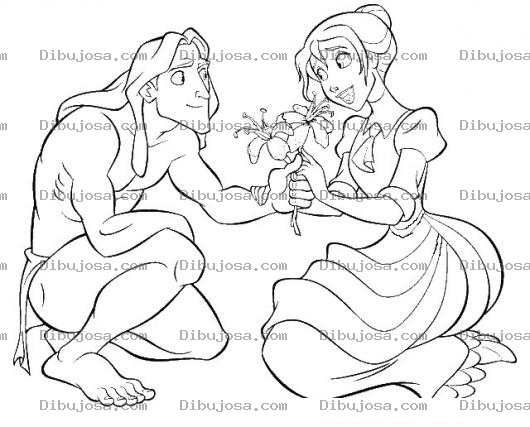 Dibujo para colorear Dibujo De Tarzan Y Jane Para Pintar Y Colorear