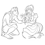 Dibujo para colorear Dibujo De Tarzan Y Jane Para Pintar Y Colorear