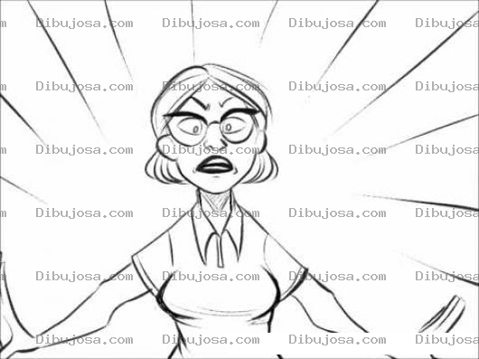 Dibujo para colorear Dibujo De Maestra Enojada Para Pintar Y Colorear