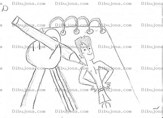 Dibujo para colorear Dibujo De Mano Dibujando A Un Hombre A Lapiz En Un Cuaderno Para Pintar Y Colorear