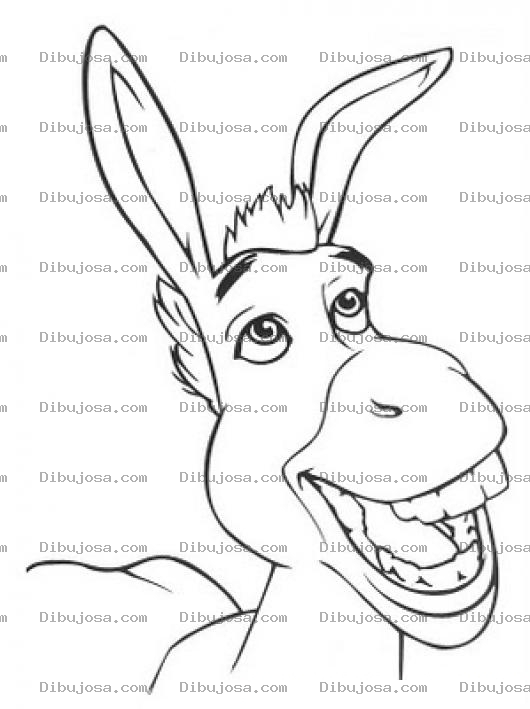 Dibujo para colorear Colorear Burro de Shrek