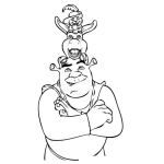 Dibujo para colorear Colorear a shrek de brazos cruzados