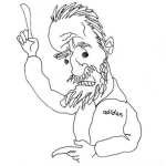 Dibujo para colorear Dibujo De Fidel Castro Usando Un Sudadero De Adidas Para Pintar Y Colorear A Fidelcastro
