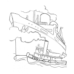 Dibujo para colorear Dibujo De Barcos Un Barco Grande Y Un Barco Chiquito Para Pintar Y Colorear