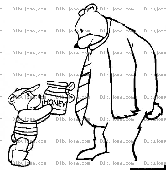 Dibujo para colorear Dibujo De Papa Oso Con Su Hijo Osito Para Pintar Y Colorear