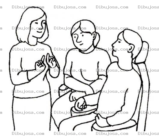 Dibujo para colorear Traductor De Mudos Dibujo Para Colorear Traductora Para Sordomudos