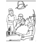 Dibujo para colorear Dibujo de un dentista para pintar