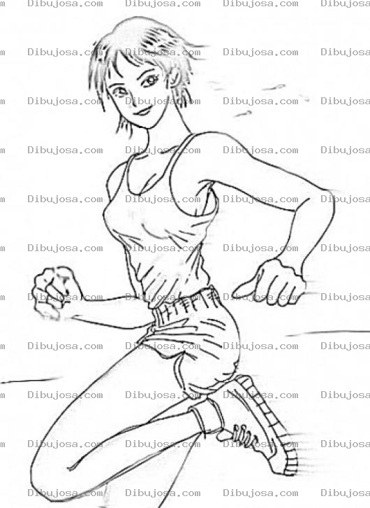 Dibujo para colorear Colorear Corredora Dibujo De Chica Corriendo Para Pintar Y Colorear A Una Mujer Trotadora Y Maratonista