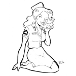 Dibujo para colorear Colorear Enfermera Sentada En El Suelo