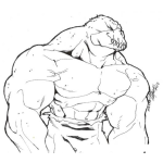 Dibujo para colorear Moustruo Musculoso Para Colorear