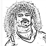 Dibujo para colorear Colorear Carlos Valderrama Jugador de Futbol de colombia