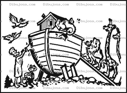 Dibujo para colorear Dibujo De El Arca De Noe Con Animales Para Colorear