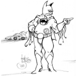 Dibujo para colorear Dibujo De Batman Gordo Listo Para Salir De Noche
