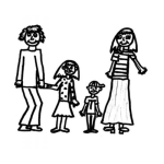 Dibujo para colorear Dibujo De Una Familia Papa Hija Hijo Y Mama Para Colorear Esposos Con Dos Hijos