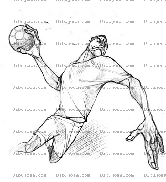 Dibujo para colorear Colorear Jugador De Balon Mano