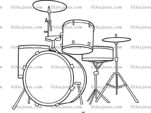 Dibujo para colorear Colorear Bateria De Tambores Y Platillos