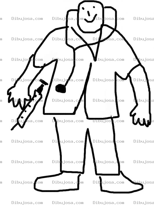 Dibujo para colorear Dibujo De Doctor Con Estetoscopio Y Jeringa Para Pintar Y Colorear Medico Y Cirujano Pelon