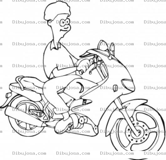 Dibujo para colorear Colorear Muchacho En Moto
