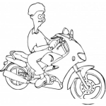Dibujo para colorear Colorear Muchacho En Moto