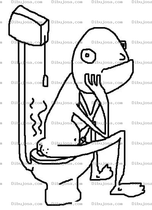 Dibujo para colorear Colorear Hombre Cagando
