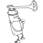 Dibujo para colorear Corneta En Spray Dibujo De Una Corneta Con Aire Comprimido Para Pintar Y Colorear Spry De Corneta