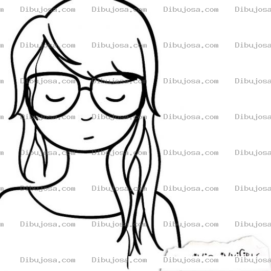 Dibujo para colorear Dibujo De Nina Con Anteojos Para Pintar Y Colorear