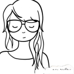 Dibujo para colorear Dibujo De Nina Con Anteojos Para Pintar Y Colorear
