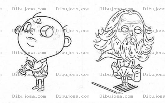Dibujo para colorear Nino Machito Y Viejito Gay Para Colorear