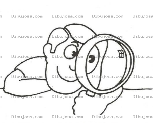 Dibujo para colorear Colorear Hombre Con Lupa