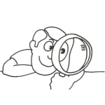 Dibujo para colorear Colorear Hombre Con Lupa