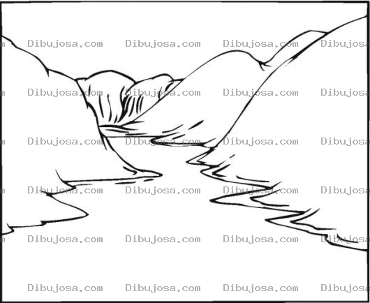 Dibujo para colorear Colorear rio entre monta as
