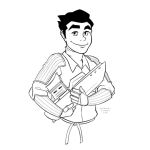 Dibujo para colorear Barquitodemadera Dibujo De Un Hombre Con Barquito De Madera Para Pintar Y Colorear