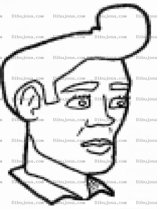 Dibujo para colorear Copeton Dibujo De Hombre Con Copete En El Pelo Para Pintar Y Colorear Peinado De Copete