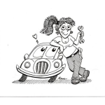 Dibujo para colorear Dibujo De Mujer Mecanica Para Pintar Y Colorear Chica Mecanico Con Su Carrito Agradecido Para Colorear