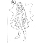 Dibujo para colorear Dibujo De La Super Chica Diciendo AH Para Pintar Y Colorear