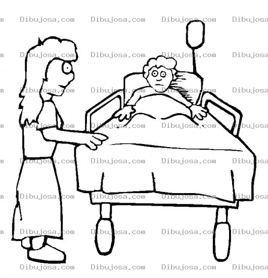 Dibujo para colorear Nino Hospitalizado Con Su Mama Para Pintar Y Colorear Nino Enfermo En Cama De Hospital