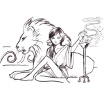 Dibujo para colorear Colorear Mujer Con Leon