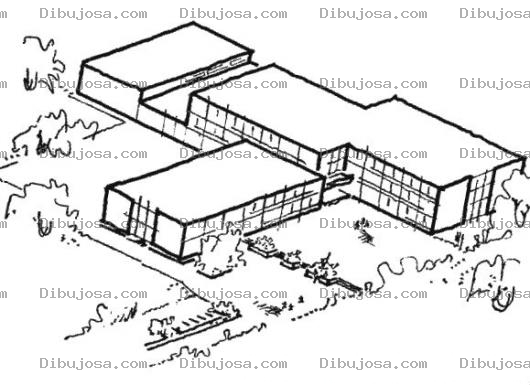 Dibujo para colorear Edificio Universitario Para Pintar Y Colorear Una Universidad Privada